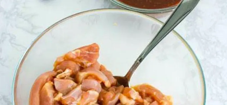 Step 2.1: Cut boneless, skinless chicken thigh into thin strips