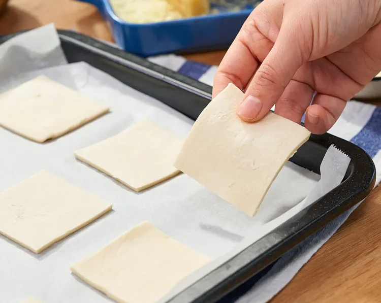 Step 1.1: Arrange the puff pastry on a parchment paper-lined baking sheet