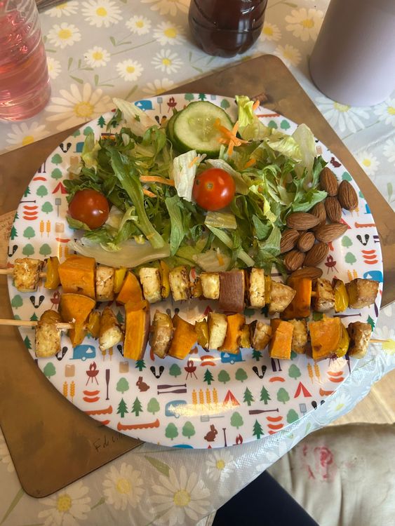 Tofu and Sweet Potato Skewers recipe
