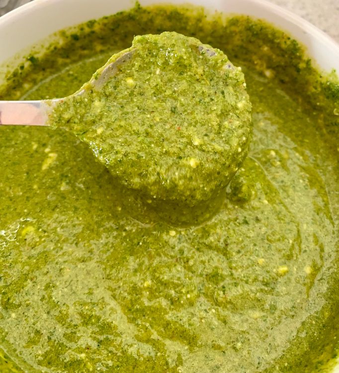 Step 1.1: Transfer the green paste to a large bowl