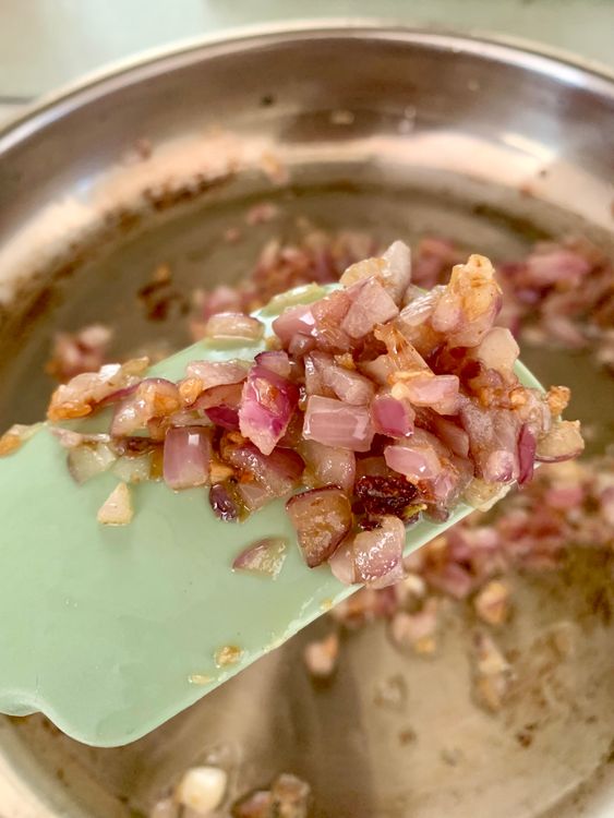 Step 3.1: Add the chopped onions and cook until they soften and begin to brown, stirring occasionally