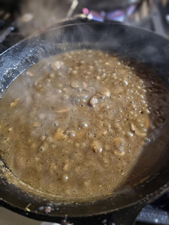 Step 1.1: Add the broth, Worcestershire sauce, mustard, and thyme