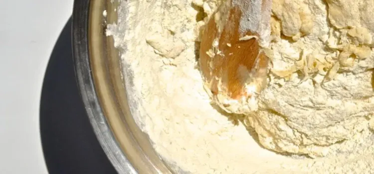 Step 1.1: Stir in salt and 1 cup of flour