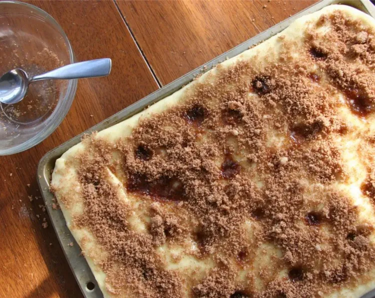 Step 1.1: Drizzle with melted butter and sprinkle brown sugar and cinnamon on top