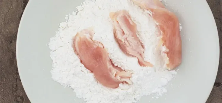 Step 1.1: Coat chicken tenders in flour