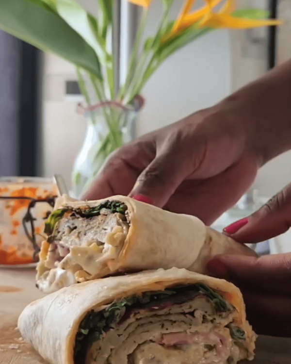 Step 4.1: Slice in half, and enjoy warm