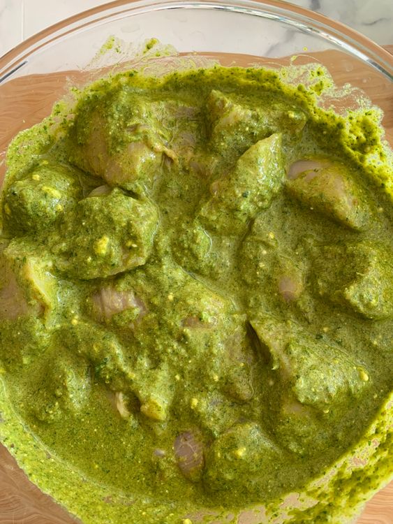 Step 1.1: Add the chicken cubes to the marinade, ensuring they are evenly coated