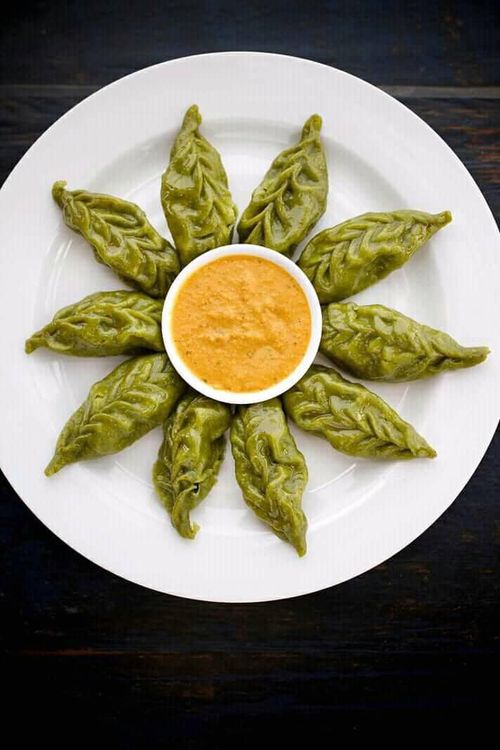 Paneer Spinach Momo recipe