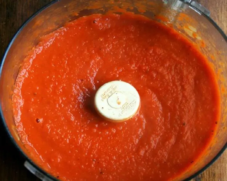 Step 1.1: Place the tomato mixture in a blender or food processor and purée in batches until smooth