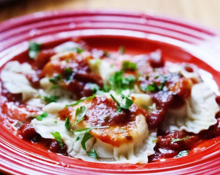 Step 4.1: Drain and dress them with tomato sauce