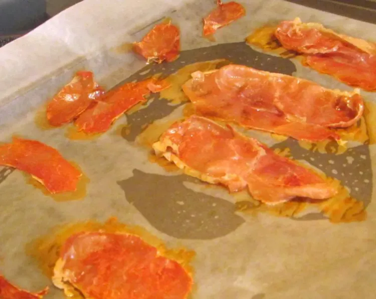 Step 1.1: Remove the prosciutto and place it on a paper towel to cool