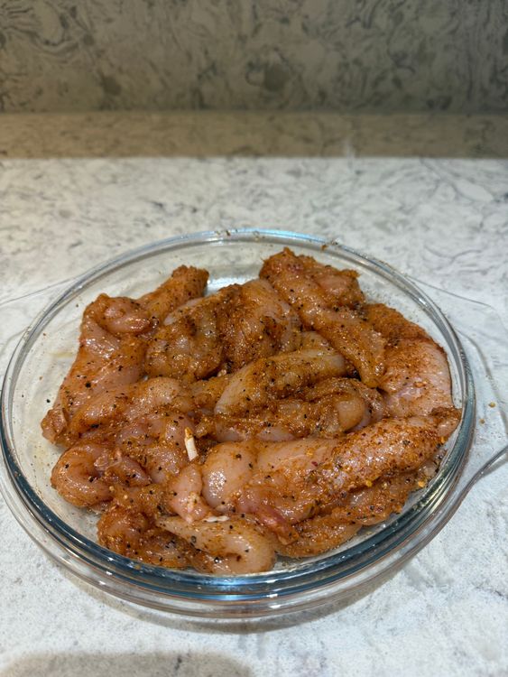 Step 2.1: Season chicken with cajun seasoning, garlic powder, onion powder, salt, and black pepper