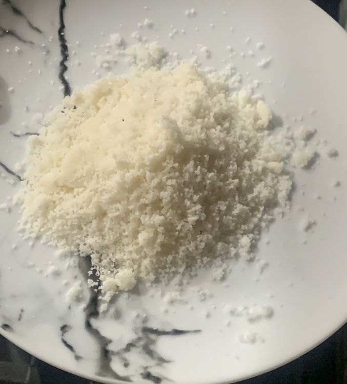 Step 1.1: Roast the desiccated coconut in a dry skillet or frying pan over medium heat until golden brown