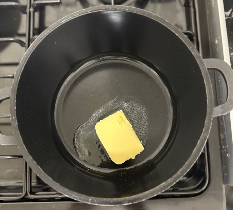 Step 1.1: In a saucepan, melt the butter on low heat, then whisk in the flour slowly to form a roux