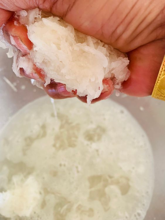 Step 2.1: Using a grater, shred the radish into a bowl
