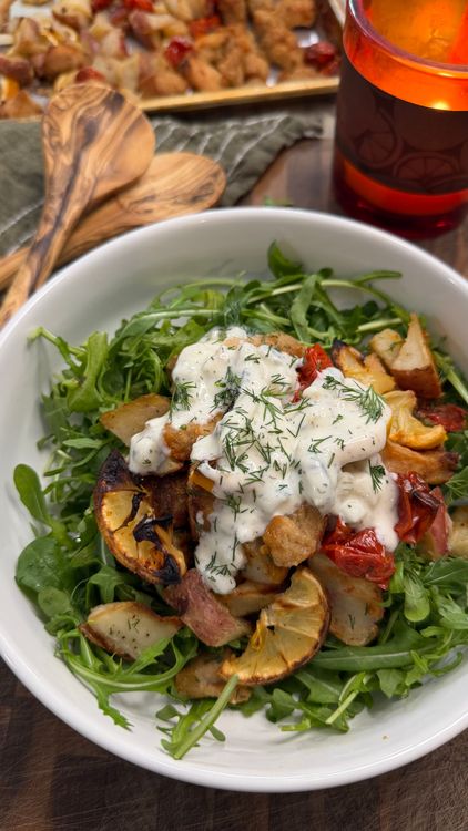 Greek Inspired Chicken and Potato Sheet Pan Dinner recipe