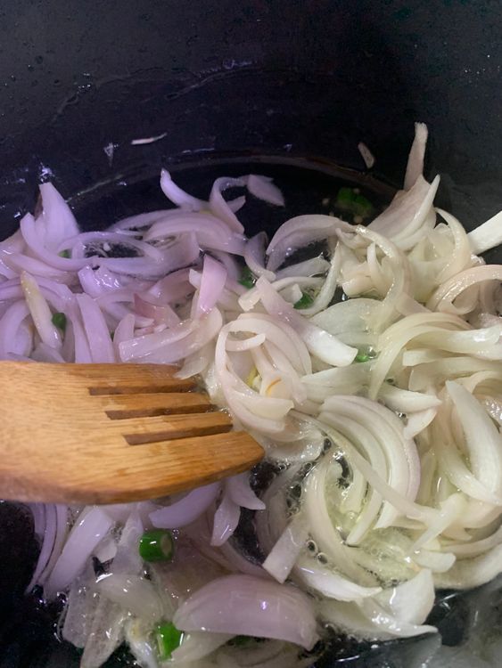 Step 1.1: Heat oil in a pan on medium heat