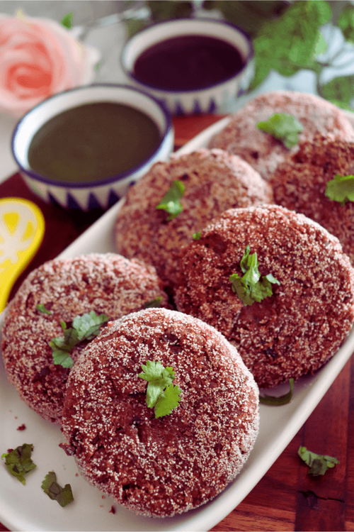 Beetroot Chickpea Cutlets (Chana Beetroot Tikki) recipe