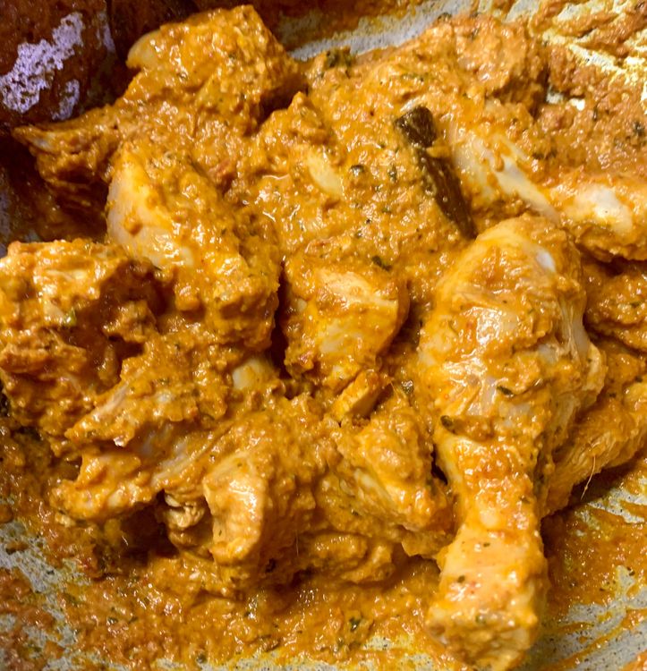 Step 1.2: Once the chicken pieces have lightened in colour add thickened cream and mix