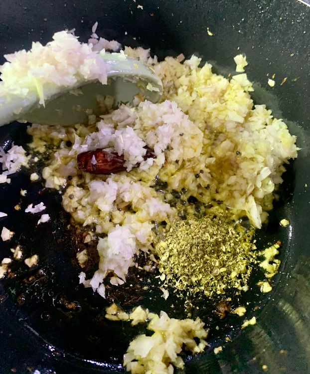 Step 2.1: Add the chopped onions and coriander powder