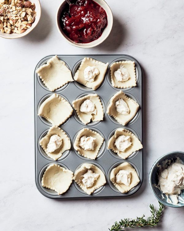 Step 1.1: Separate the squares in the mini muffin tins, gently pressing them at the bottom