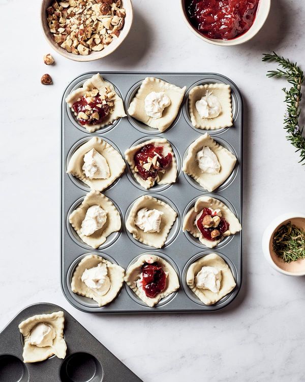 Step 1.1: Fill the squares with vegan cream cheese