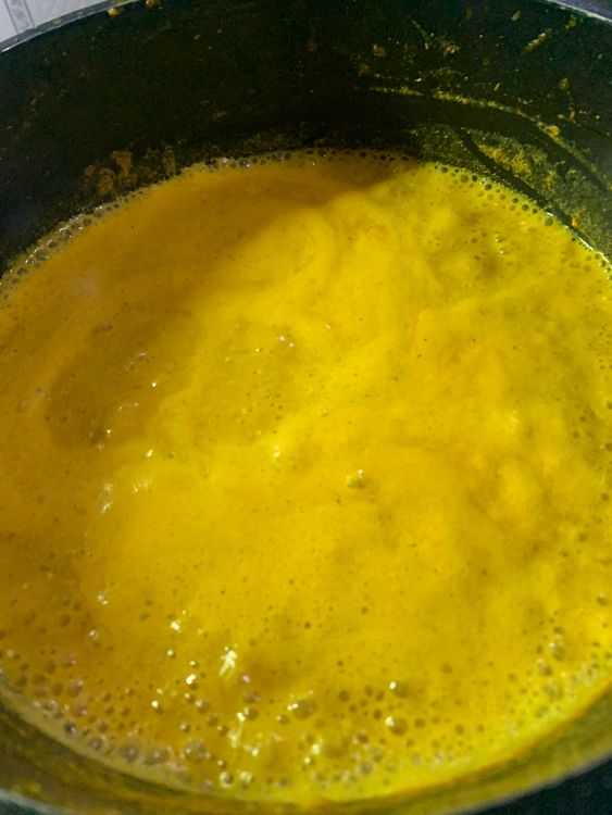 Step 3.2: Add whisked curd and a half cup of water and constantly keep stirring for 2-3 minutes so that it does not curdle