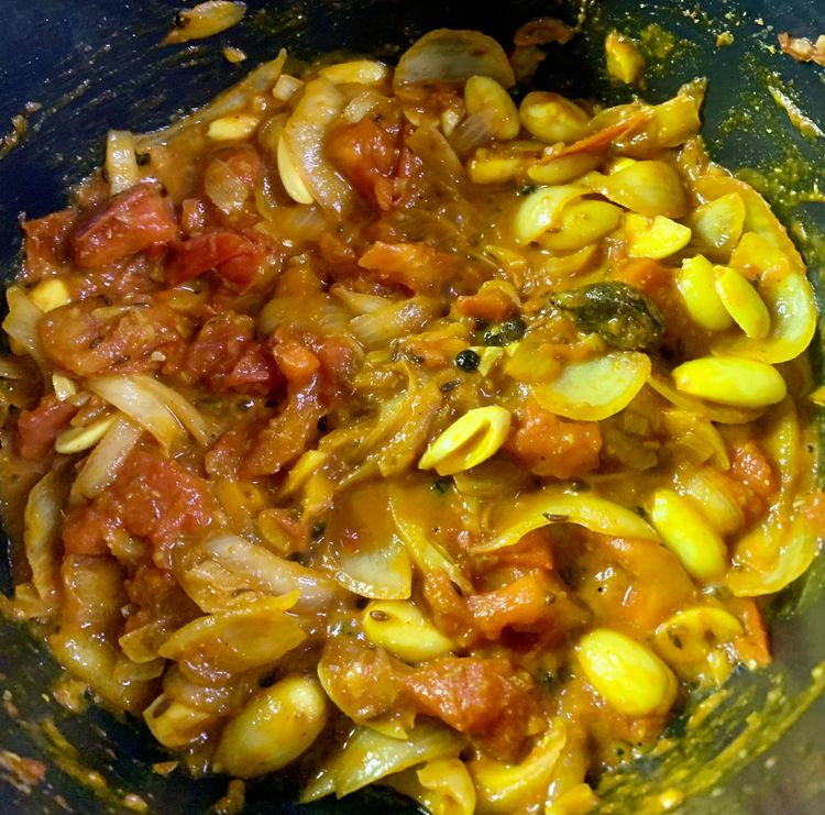 Step 2.2: Add turmeric, coriander powder, red chilli powder, salt and garam masala