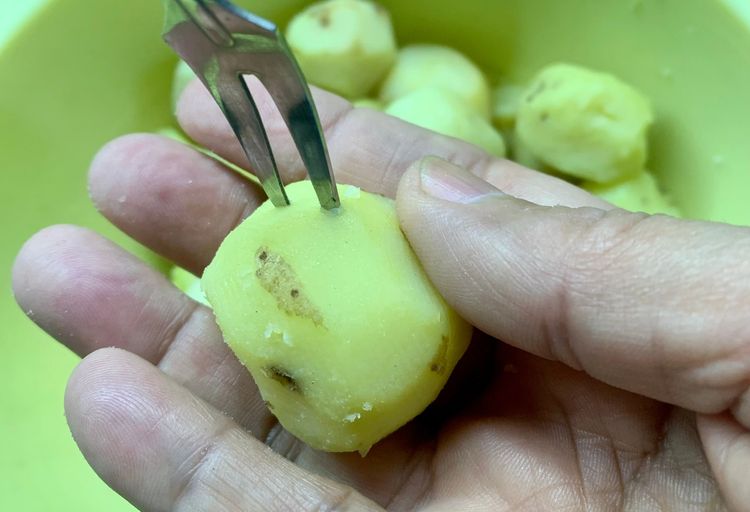 Step 1.1: Parboil the baby potatoes for 7-8 minutes