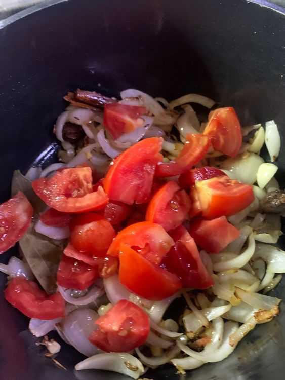 Step 2.1: Add the tomatoes and mix