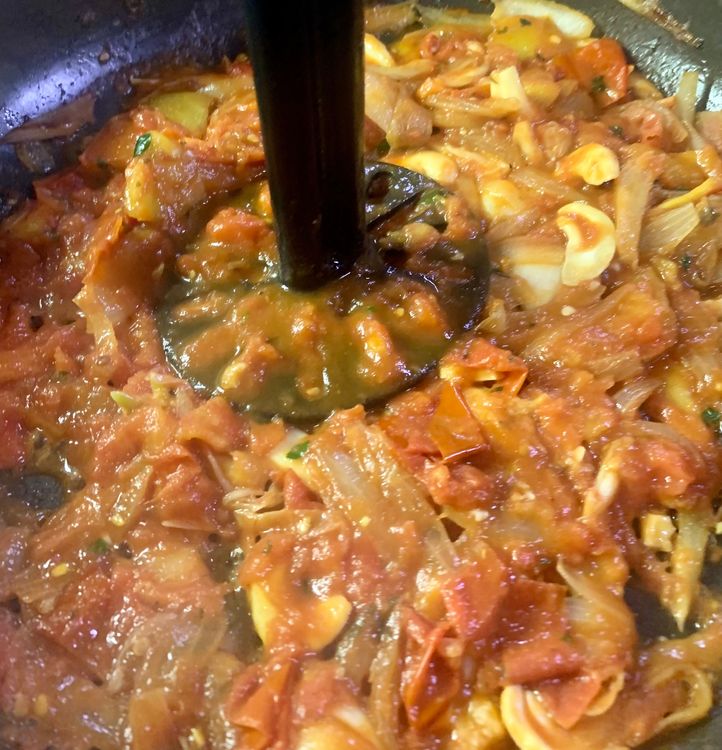 Step 2.2: Add the tomatoes and mix
