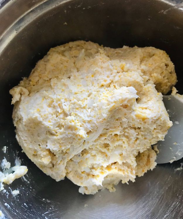 Step 1.1: Use a tablespoon to scoop out rounded mounds of batter from the bowl, approximately golf ball-sized
