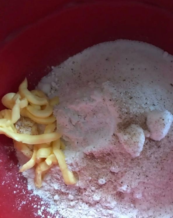 Step 1.3: Add sugar, nutmeg, and butter to the bowl