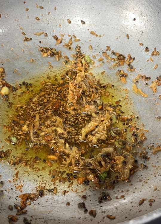Step 2.1: Add ginger, garlic, and green chillies