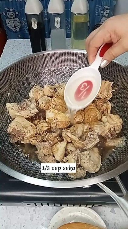 Step 1.1: Add the reserved marinade and water to the skillet