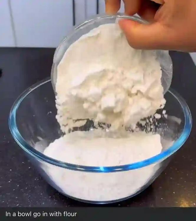 Step 2.1: In a bowl, combine sieved flour and butter