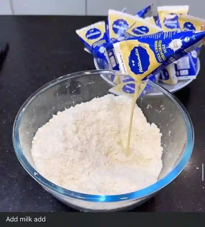 Step 2.2: Add Hollandia evaporated full cream milk and a small amount of water