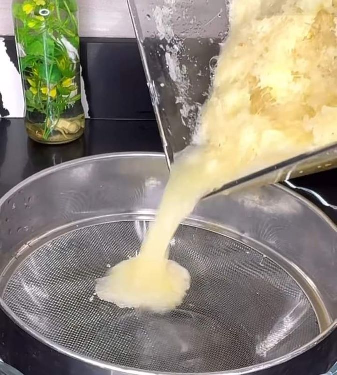 Step 1.2: Separate the chaff from the juice using a sieve