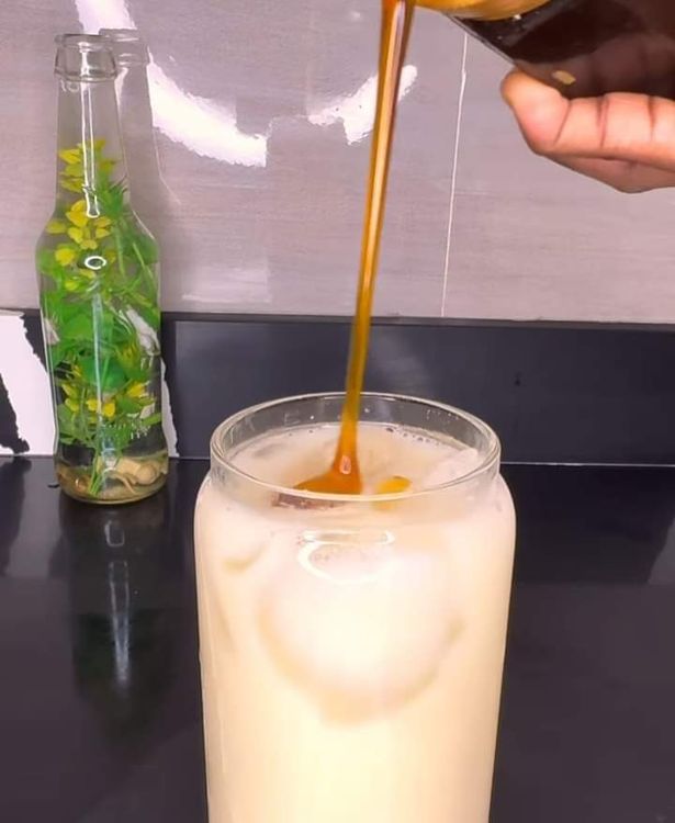 Step 1.1: Add honey and crushed ice, then mix well