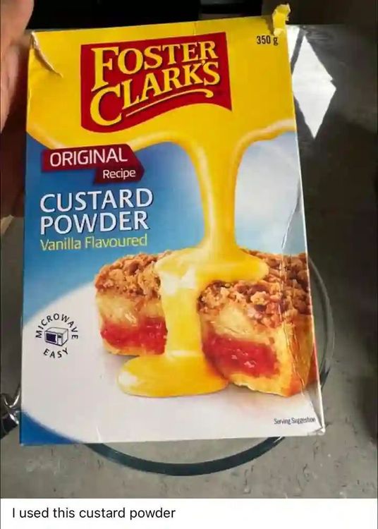 Step 1.1: Sift flour and custard powder together