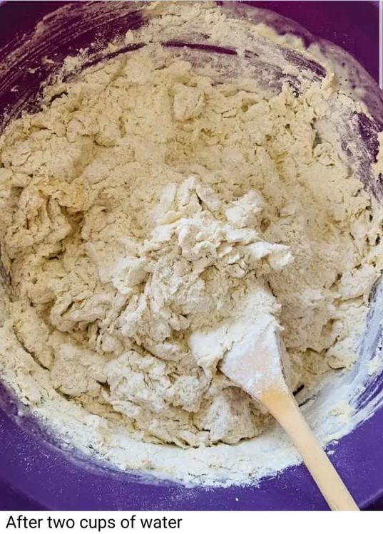 Step 1.2: Add warm water to the mixture