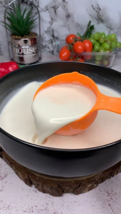 Step 1.3: Mix the extracted coconut milk with powdered milk and condensed milk until well combined