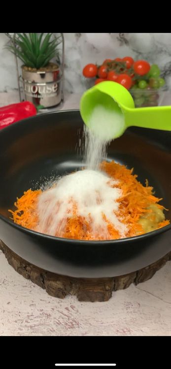Step 1.3: Add mashed banana, shredded carrot, sugar, milk, melted butter, vanilla, and eggs into a bowl and mix until combined
