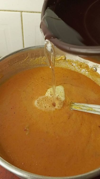 Step 2.2: Add 1/2 cup of water to adjust the consistency