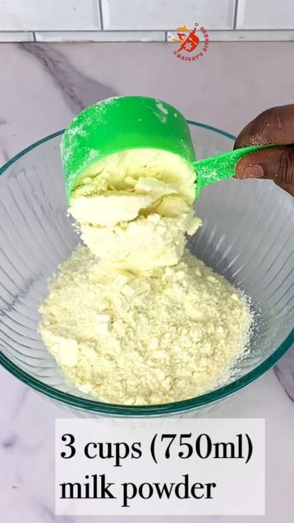 Step 1.2: Mix powdered milk, condensed milk, and water in a bowl