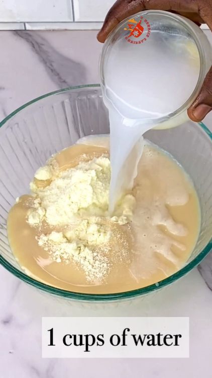 Step 1.3: Mix powdered milk, condensed milk, and water in a bowl