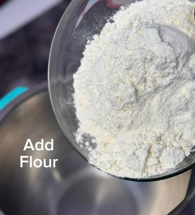 Step 1.5: In a bowl, add flour, sugar, baking powder, and salt
