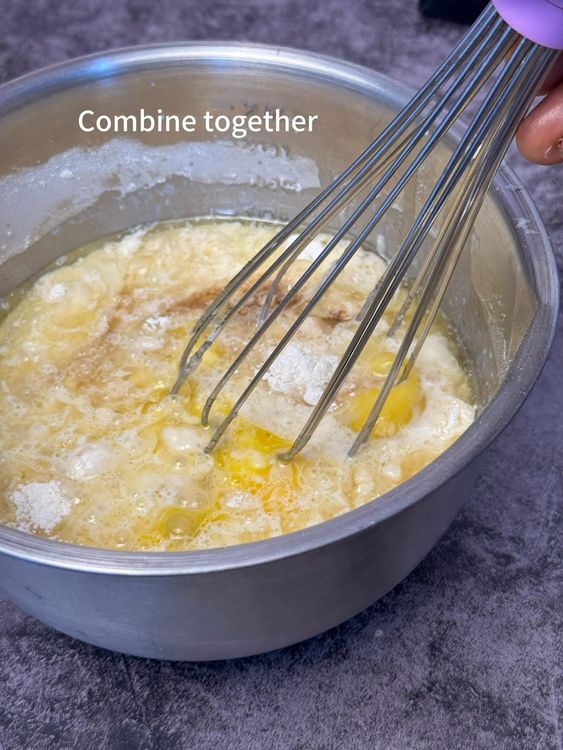 Step 1.5: Add eggs, vegetable oil, buttermilk, and vanilla flavor