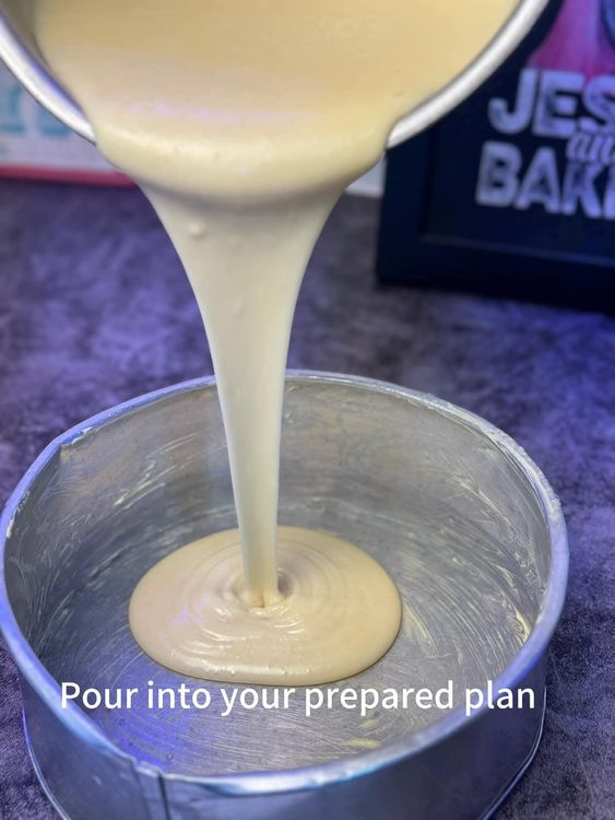 Step 1.1: Pour the batter into the prepared pan