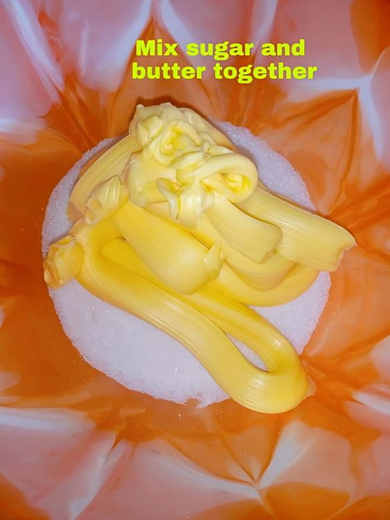 Step 1.1: Mix sugar and butter together until very soft